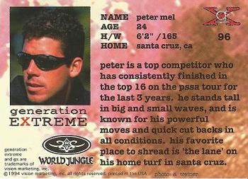 1994 Vision Generation Extreme #96 Peter Mel Back